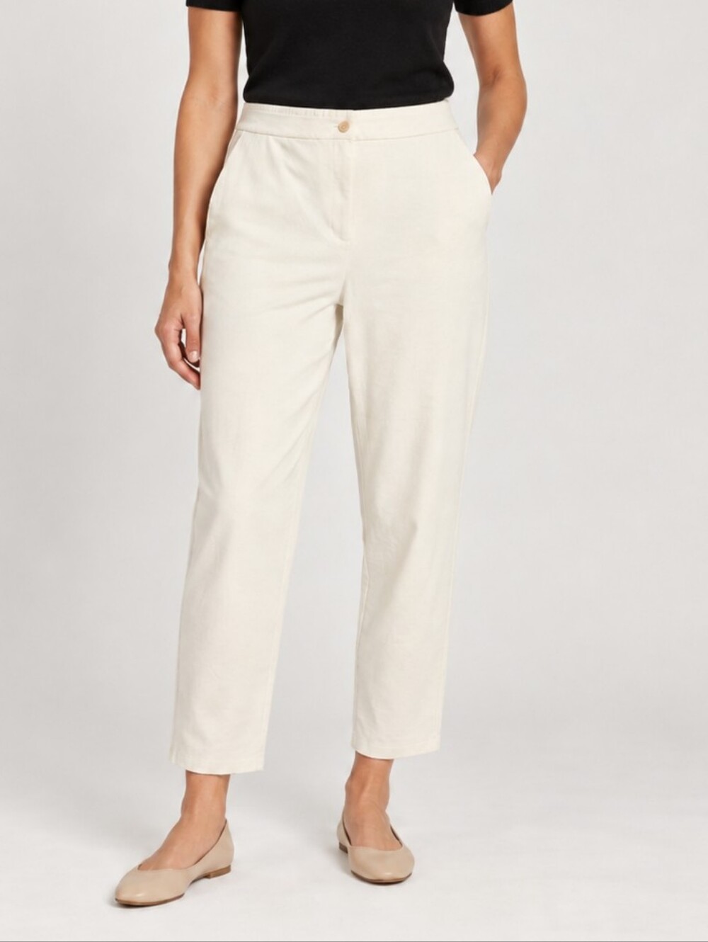 Eileen Fisher NWT Soft White High Waisted Ankle Pants XL